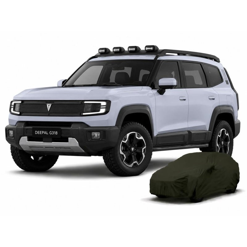 Fully waterproof car cover – resistant to water and dust – durable material for protection from sun and rain – designed for the Dybal G318 - Image 1
