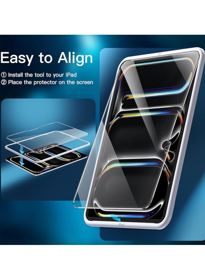 Jetech Screen Protector for iPad Pro 11-Inch M4 (2024) with Camera Lens Protector, Easy Installation Tool, Tempered Glass Film Anti-Scratch, HD Clear, 2-Pack Each - Image 4