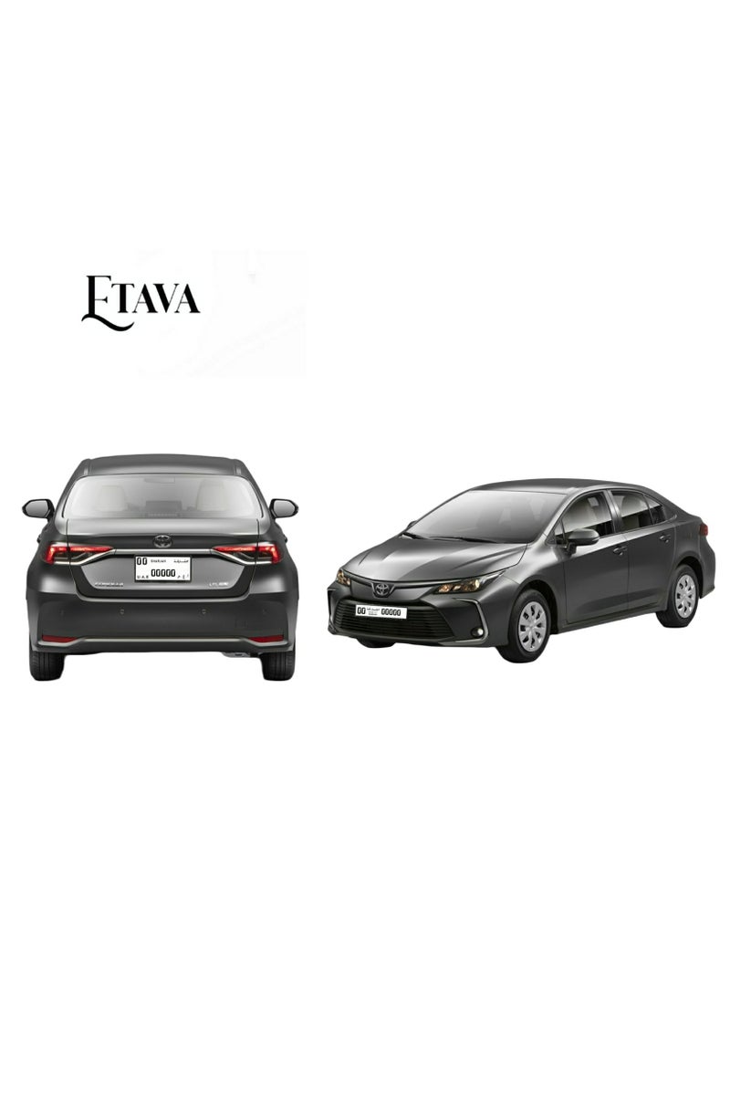 إيتافا إطار لوحة أرقام السيارة الطويل والقصير لإمارة الشارقة | طقم حامل لوحات رقم قطعتين (53×13 سم + 32.09×17.05 سم) | تصميم ABS أسود مع تثبيت بالبراغي | غطاء لوحات أنيق - Image 4