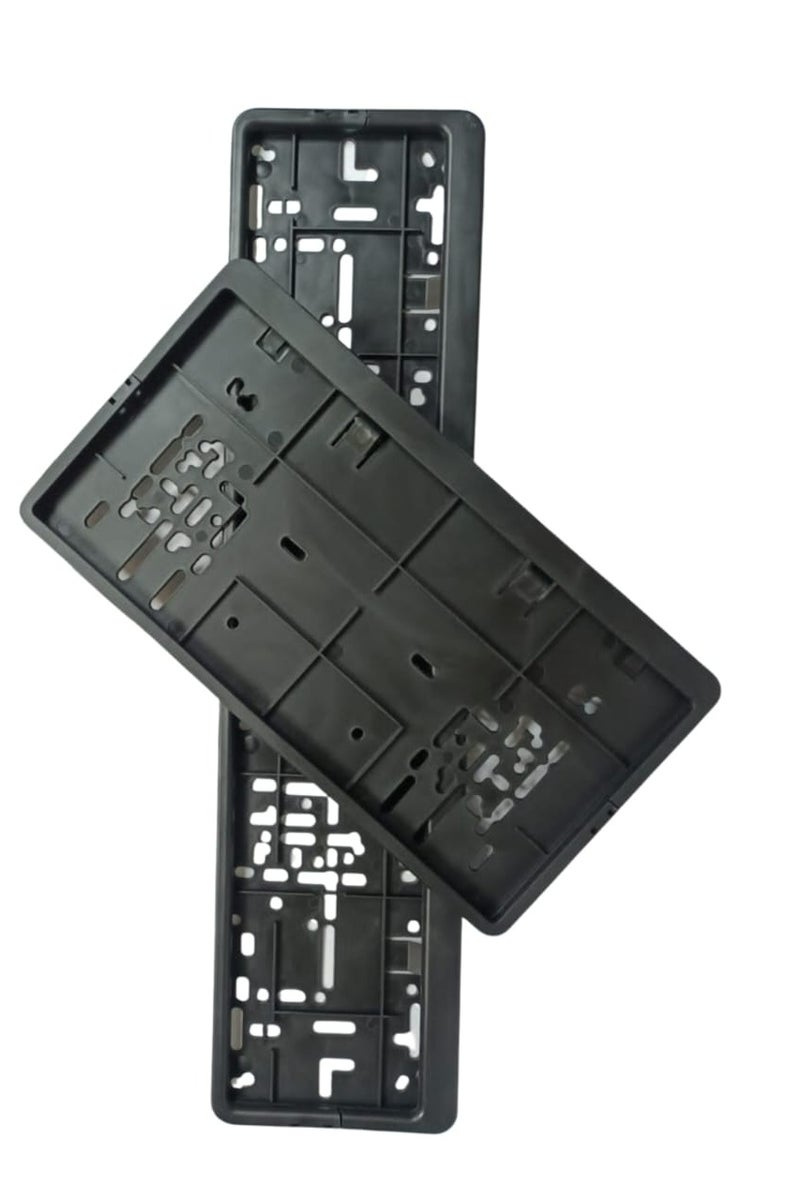 إيتافا إطار لوحة أرقام السيارة الطويل والقصير لإمارة الشارقة | طقم حامل لوحات رقم قطعتين (53×13 سم + 32.09×17.05 سم) | تصميم ABS أسود مع تثبيت بالبراغي | غطاء لوحات أنيق - Image 2