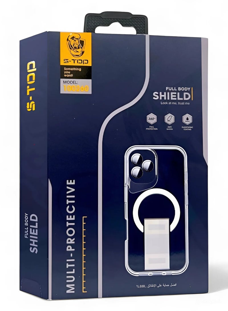 S-TOP New full protection package for iPhone 16 Pro with a case that supports wireless charging (MagSafe) and a grip with a wonderful and unique design for the case, full protection for your device against scratches and falls, the original package from S-TOP - Image 1