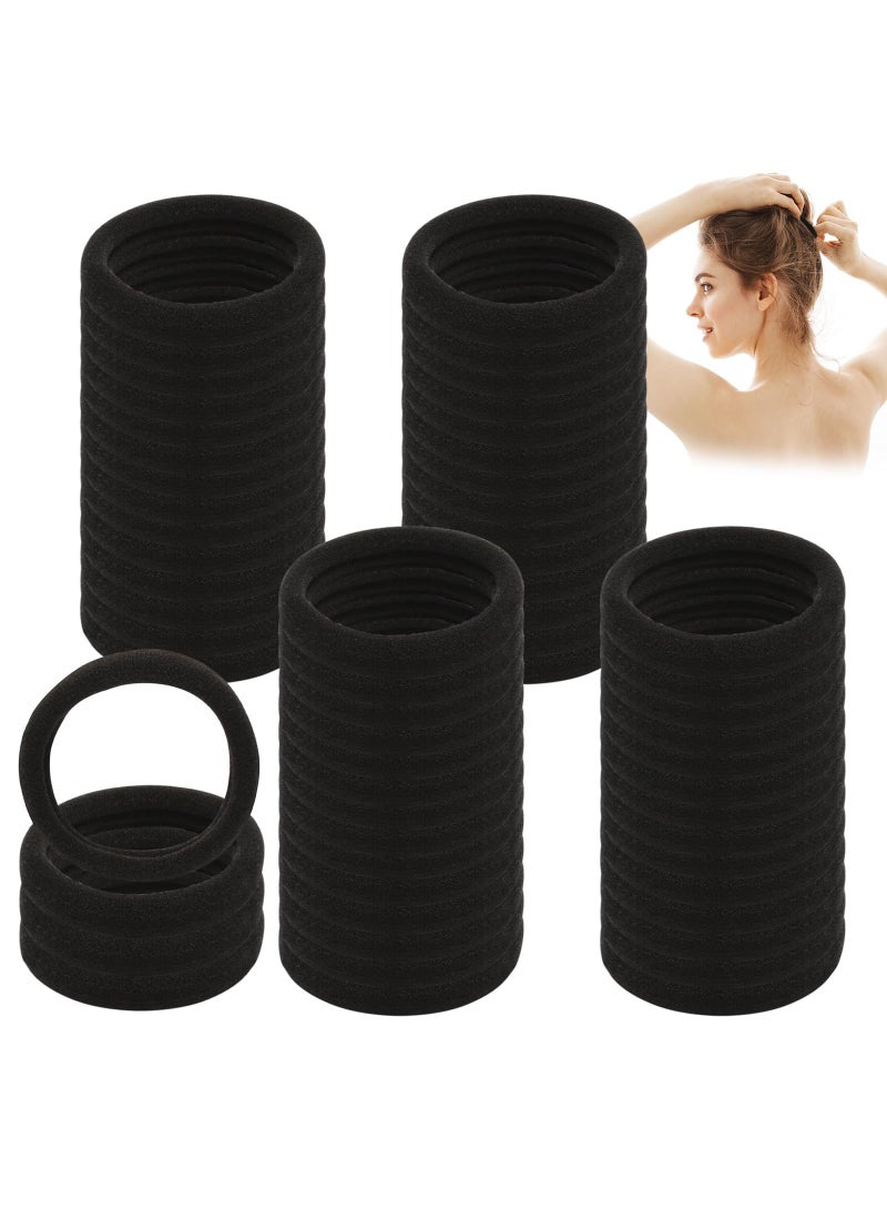 Eilimi Women's 25 piece set of black elastic hair ties and wrist hair clips - Image 1