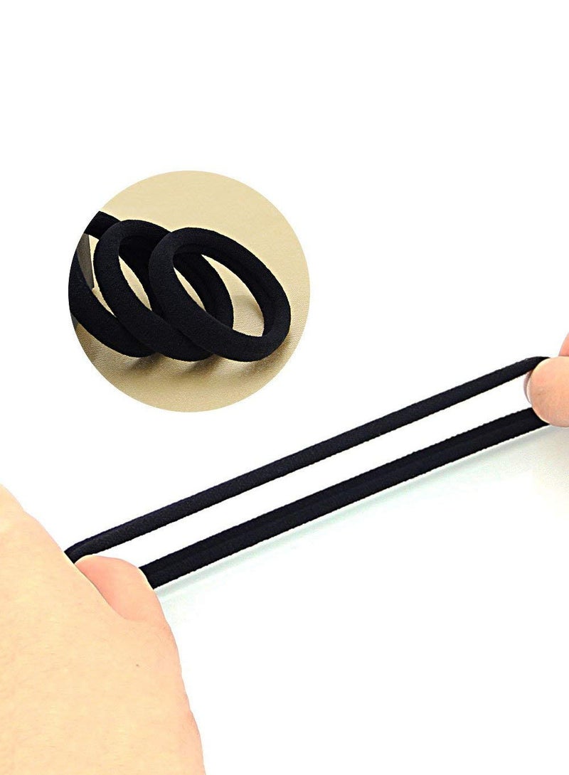 Eilimi Women's 25 piece set of black elastic hair ties and wrist hair clips - Image 3