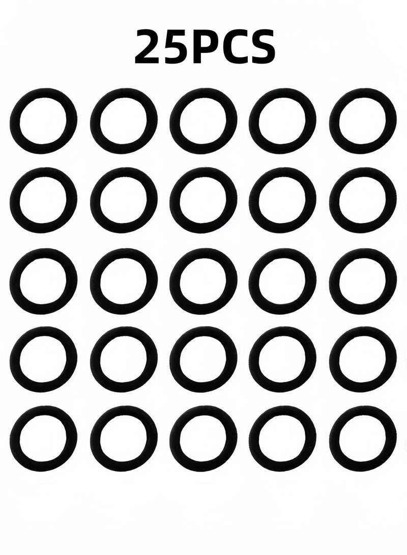 Eilimi Women's 25 piece set of black elastic hair ties and wrist hair clips - Image 5