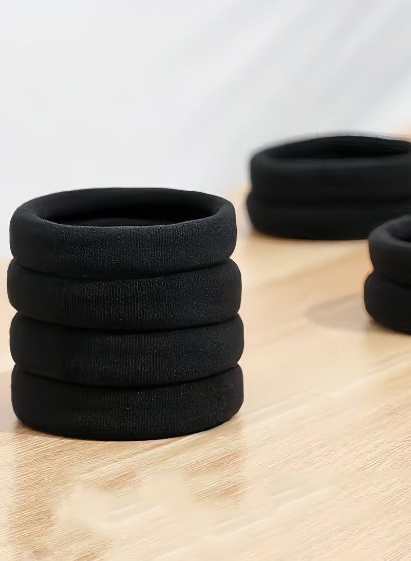 Eilimi Women's 25 piece set of black elastic hair ties and wrist hair clips - Image 4