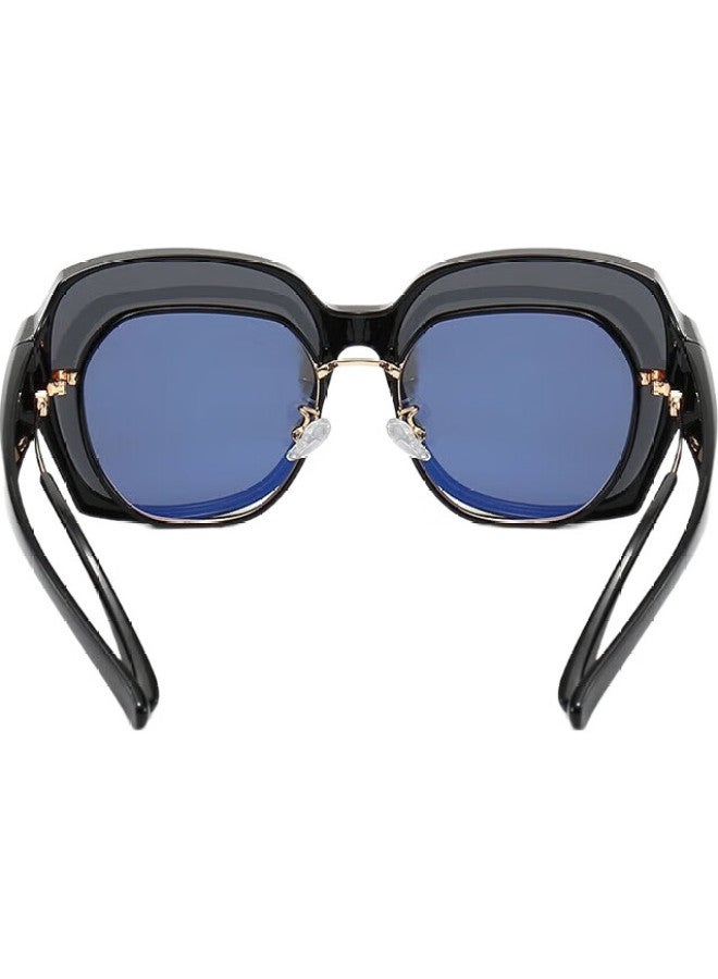 Bai Xiaoshe White Luxury Sunglasses Clip-On For Nearsighted Glasses, Black Frame With Black Lenses, Sunglasses For Men And Women, Driving Uv Protection Polarized Sunglasses - Image 2