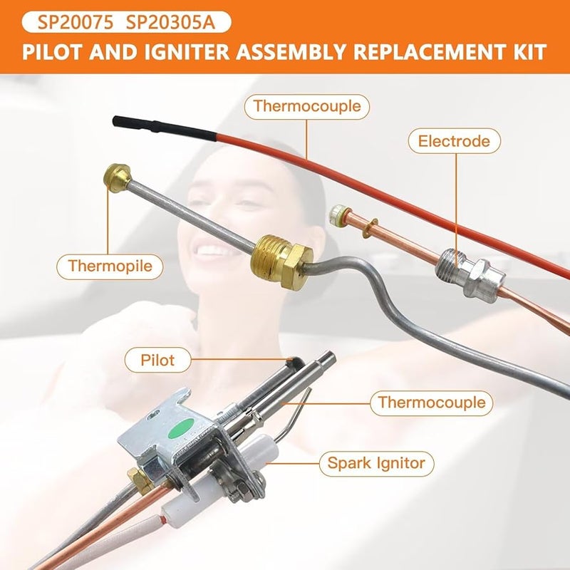 Gas Pilot Kit For Rheem RHG PRO50 40F 42V40F 22V30F Natural Gas Water Heaters - Image 4