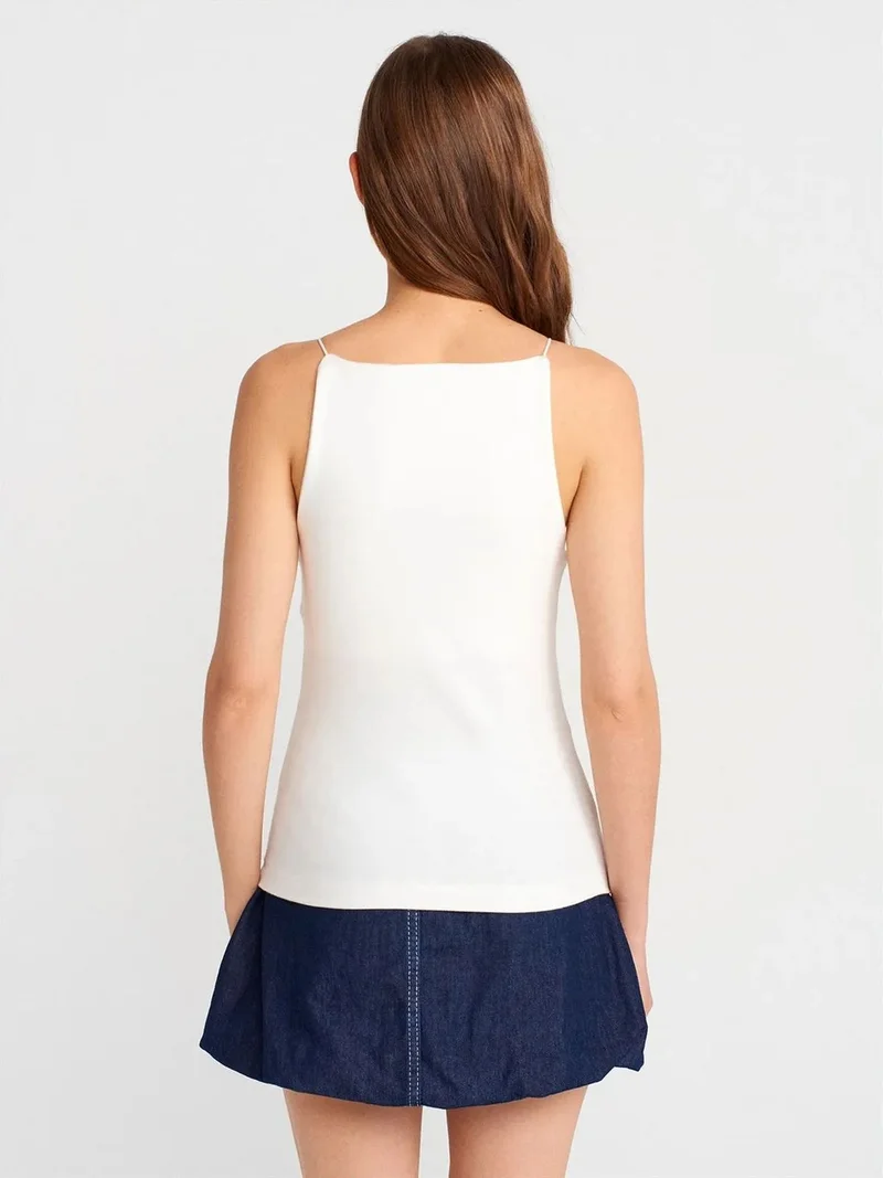 ديلفين DILVIN Slim-Fit Halterneck Jersey Blouse