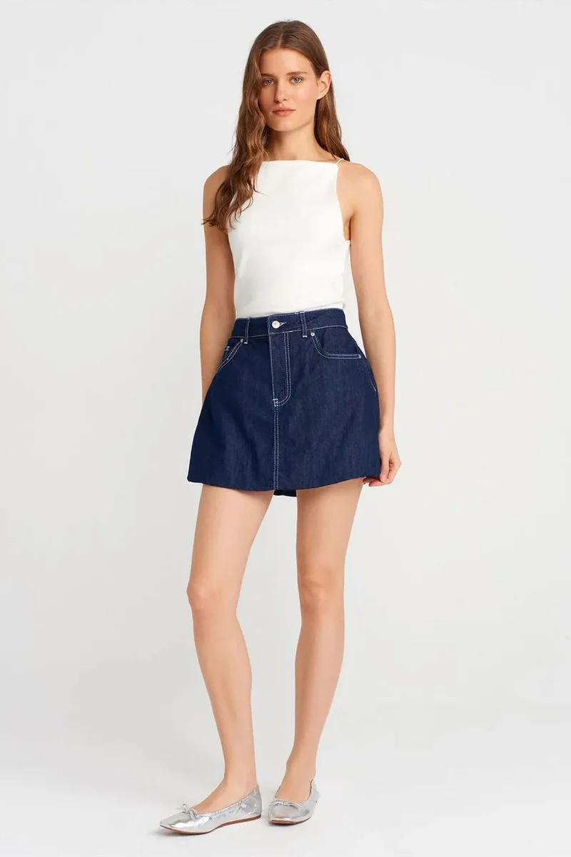 Dilvin White DILVIN Slim-Fit Halterneck Jersey Blouse for Women | Best Price UAE