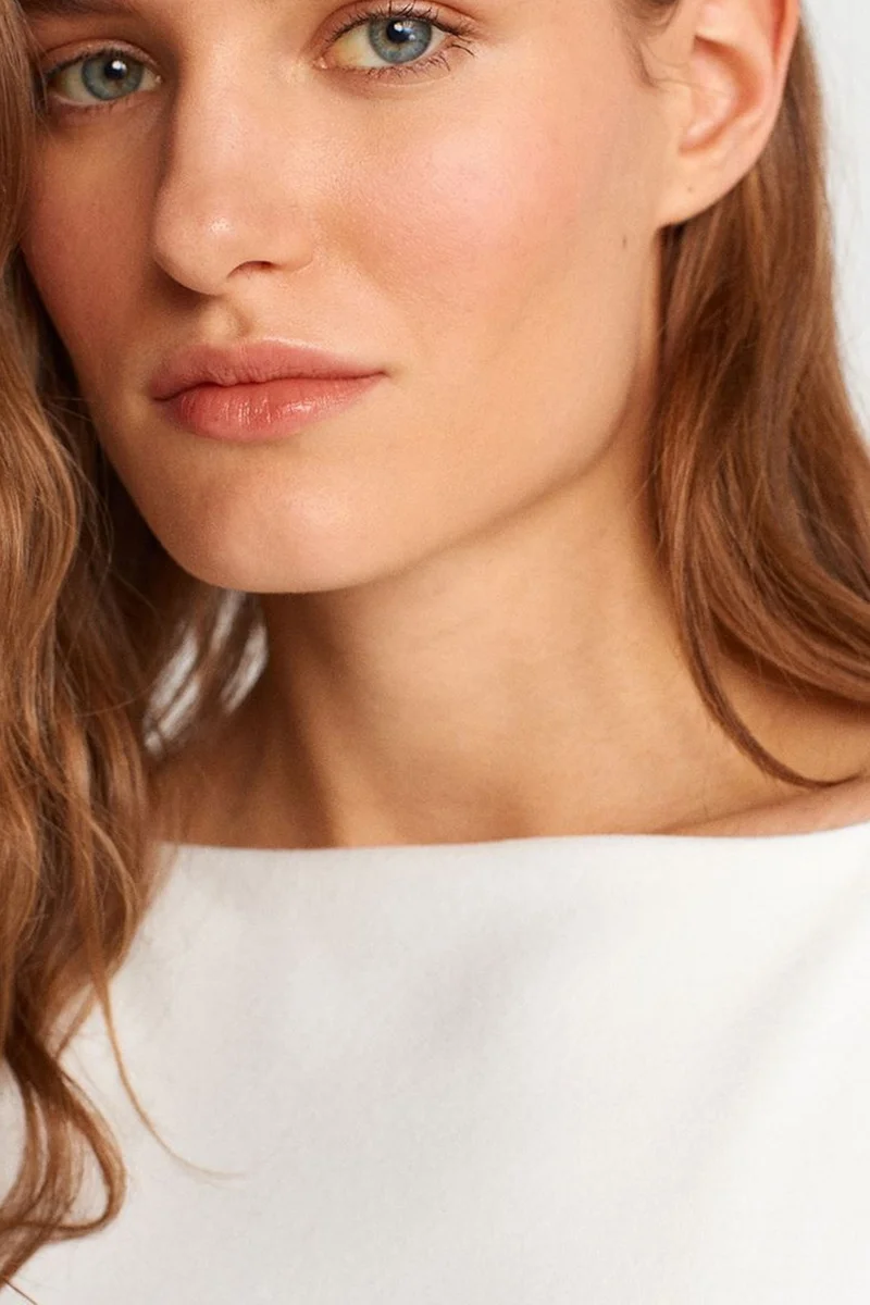 Dilvin White DILVIN Slim-Fit Halterneck Jersey Blouse for Women | Best Price UAE