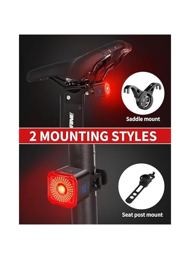 Arabest Bike Tail Light with LED Display Screen, USB-C Rechargeable 6 Light Modes, IP55 Waterproof Bicycle Taillight for Night Riding, Super Bright Rear Bike Light for Road Mountain, Cycling - Image 5