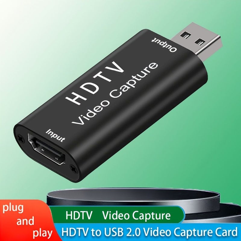 بطاقة التقاط بلاك 2.0 بدقة 1080P عالية الوضوح من USB 2.0 كام لينك محول للألعاب والبث المباشر ومؤتمرات الفيديو والتعليم - Image 1