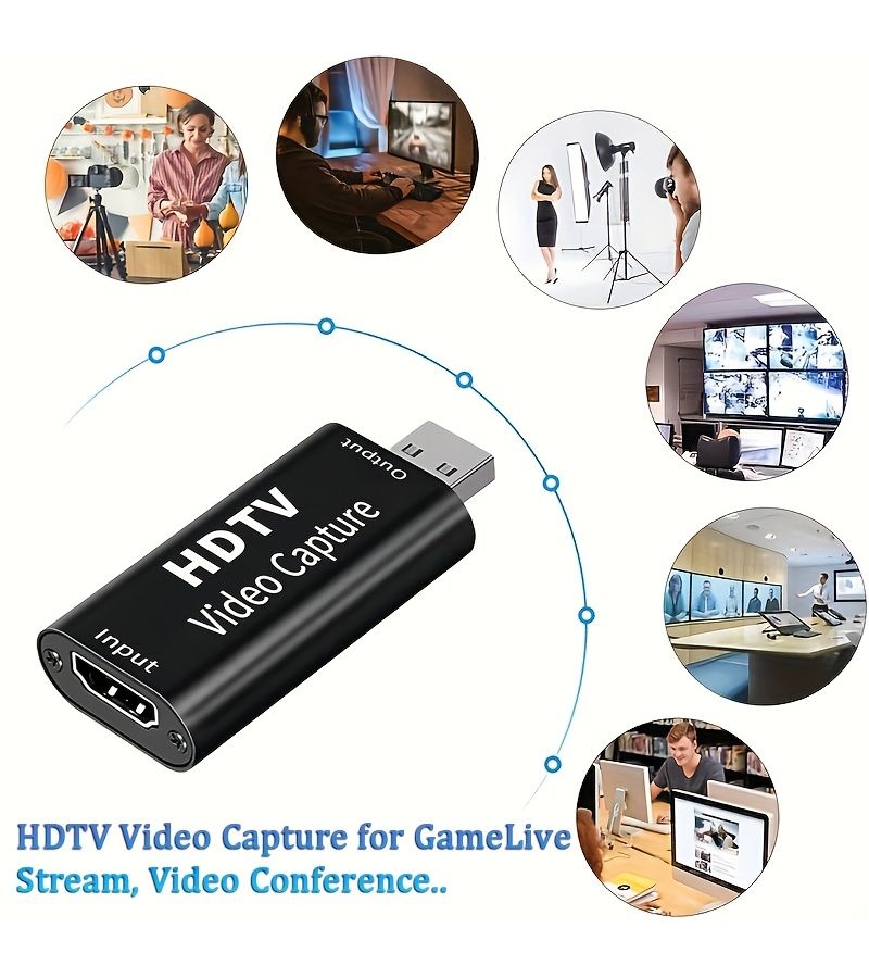 بطاقة التقاط بلاك 2.0 بدقة 1080P عالية الوضوح من USB 2.0 كام لينك محول للألعاب والبث المباشر ومؤتمرات الفيديو والتعليم - Image 3