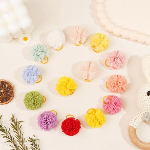 Yxiang Small Dog Ball Bows with Rubber Bands Hair Bows Pet Hair Accessories for Dog Yorkies Poodle and Cat Grooming - Image 5