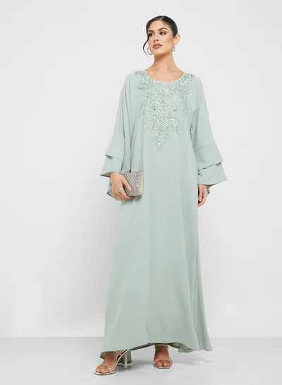 formal saudi arabia dress for female Saudi Arabia Sheath Evening Dresses Vintage Pleat Wave Neck Women Form –  Simplepromdress main image 1