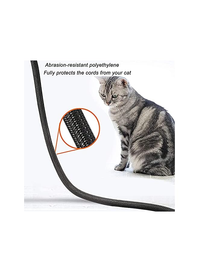 PROMASS promass 10ft - 1 inch Braided Cable Management Sleeve Cord Protector - Self-Wrapping Split Wire Loom For USB Cable Power Cord Audio Video Cable – Protect Cat From Chewing Cords(Black)  - Image 4