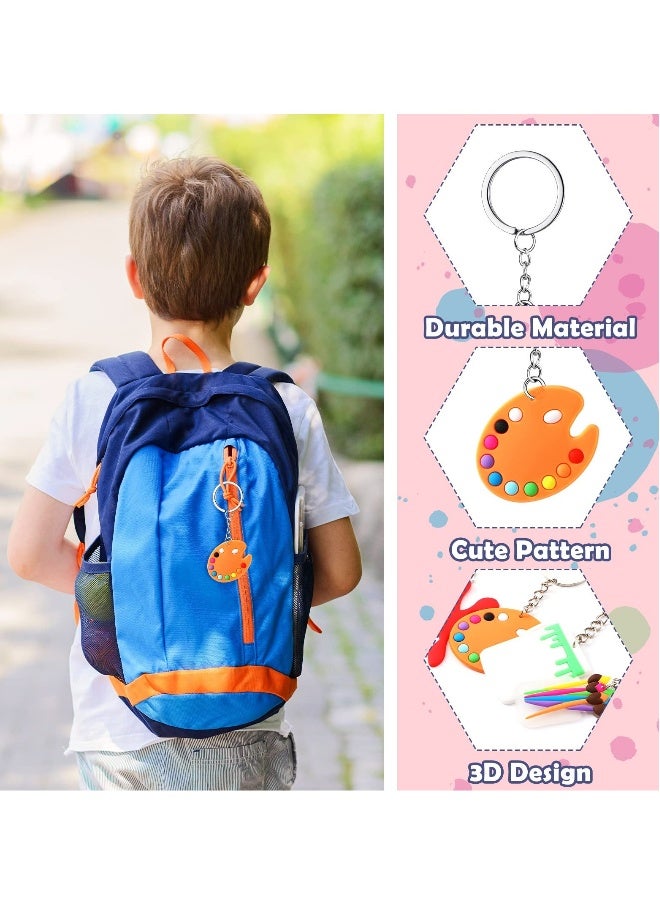 30 Pcs Art Paint Party Favors Keychain Paint Splatter Keychains Decorations Art Party Keychains for School Kids Adults Back to School Gifts Art Themed Birthday Party Supplies Baby Shower - Image 3