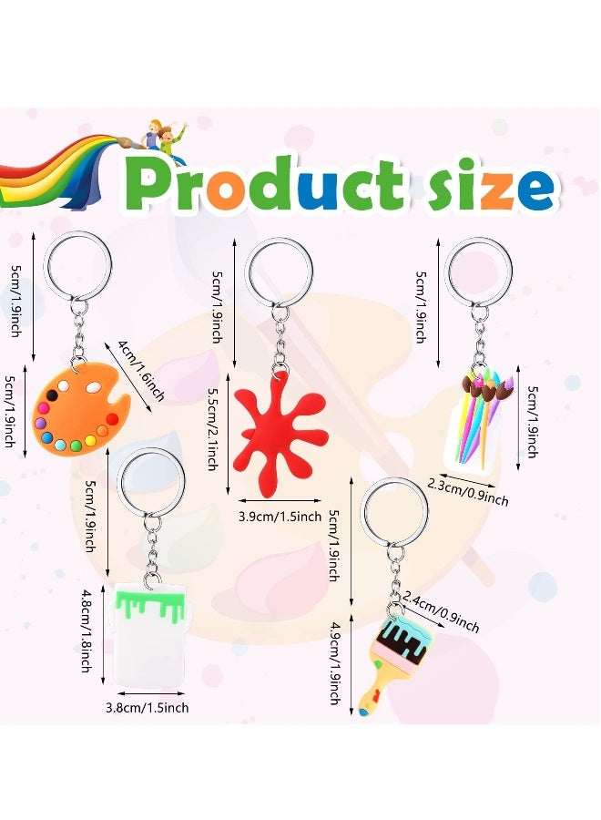 30 Pcs Art Paint Party Favors Keychain Paint Splatter Keychains Decorations Art Party Keychains for School Kids Adults Back to School Gifts Art Themed Birthday Party Supplies Baby Shower - Image 4