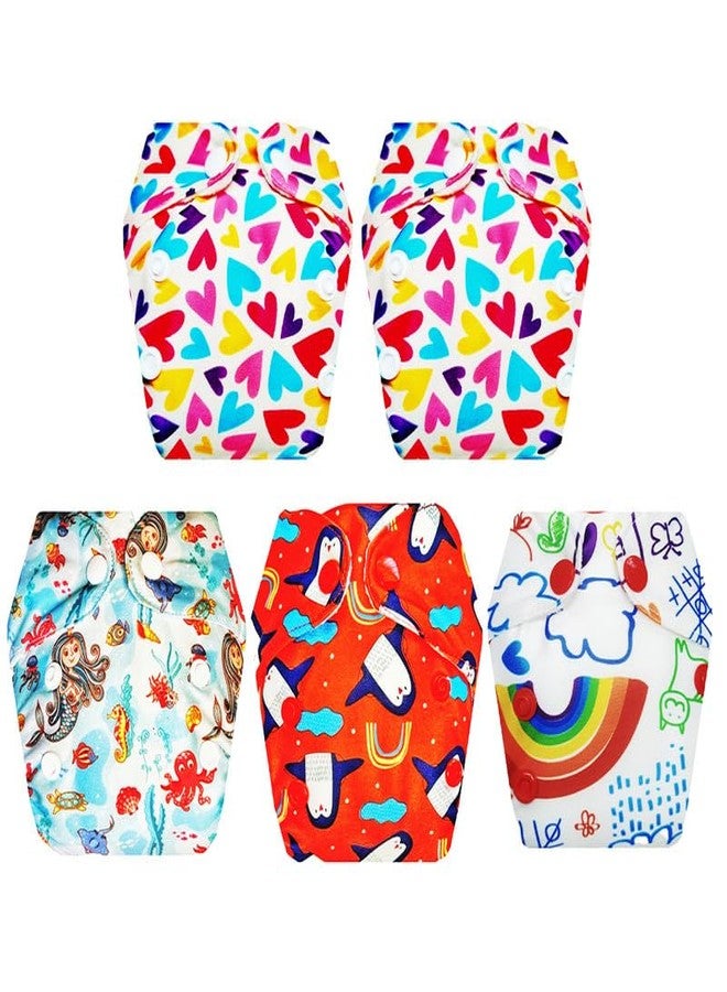 Dumbledo Premium Newborn Cloth Diaper with Integrated Soaker (Pack of 5) | Hypoallergenic | Leakproof | Easy to Clean | Trusted by Moms | 0 - 4 Months | Unisex Baby - Image 1