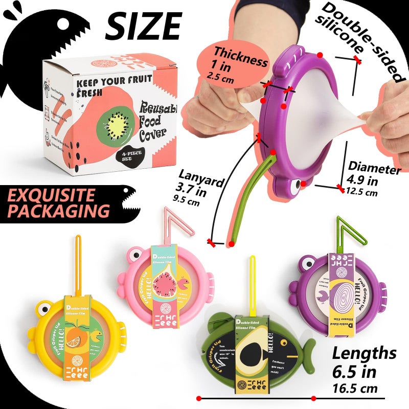 Erehere 4-Piece Airtight Food Storage Containers Set â€“ Avocado Saver, Onion Keeper, Silicone Kitchen Organizers for Fridge, Reusable & Leak-Proof to Lock in Freshness - Image 4