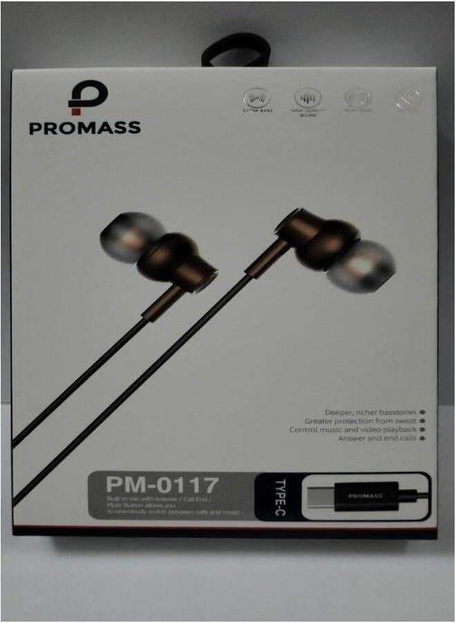 PROMASS Type-C Earphone Parameters Black. - Image 1