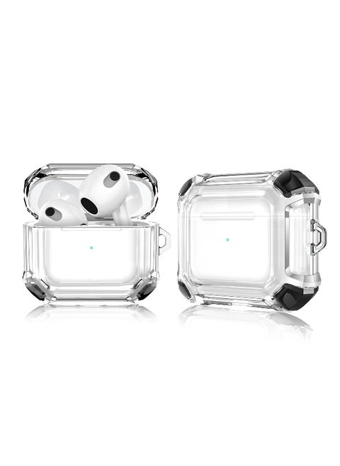 AirPods Pro Bluetooth Headset Transparent Protective Cover, Shockproof Lock Buckle Cover, Front Led Visible