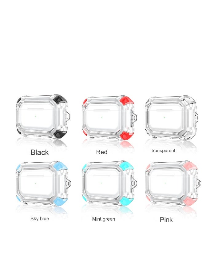 Generic - AirPods Pro Bluetooth Headset Transparent Protective Cover, Shockproof Lock Buckle Cover, Front Led Visible - Image 1