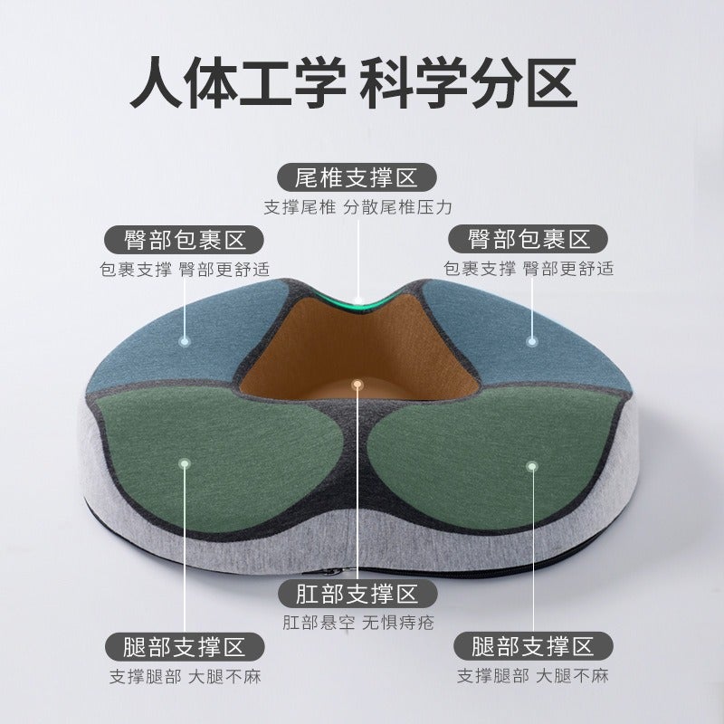 Pi Shang Tian وسادة إسفنجية ذكية للبواسير – تصميم مجوف لتهوية ممتازة، داعمة للعصعص، مضادة للانضغاط، للاستخدام في المكتب والمنزل - Image 4