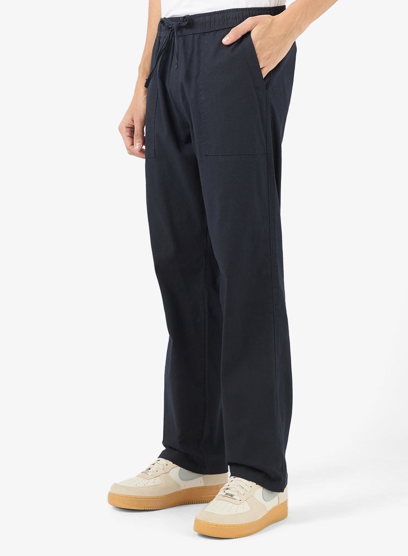 سفنتي فايف بنطلون تويل مريح بخصر برباط - Image 1