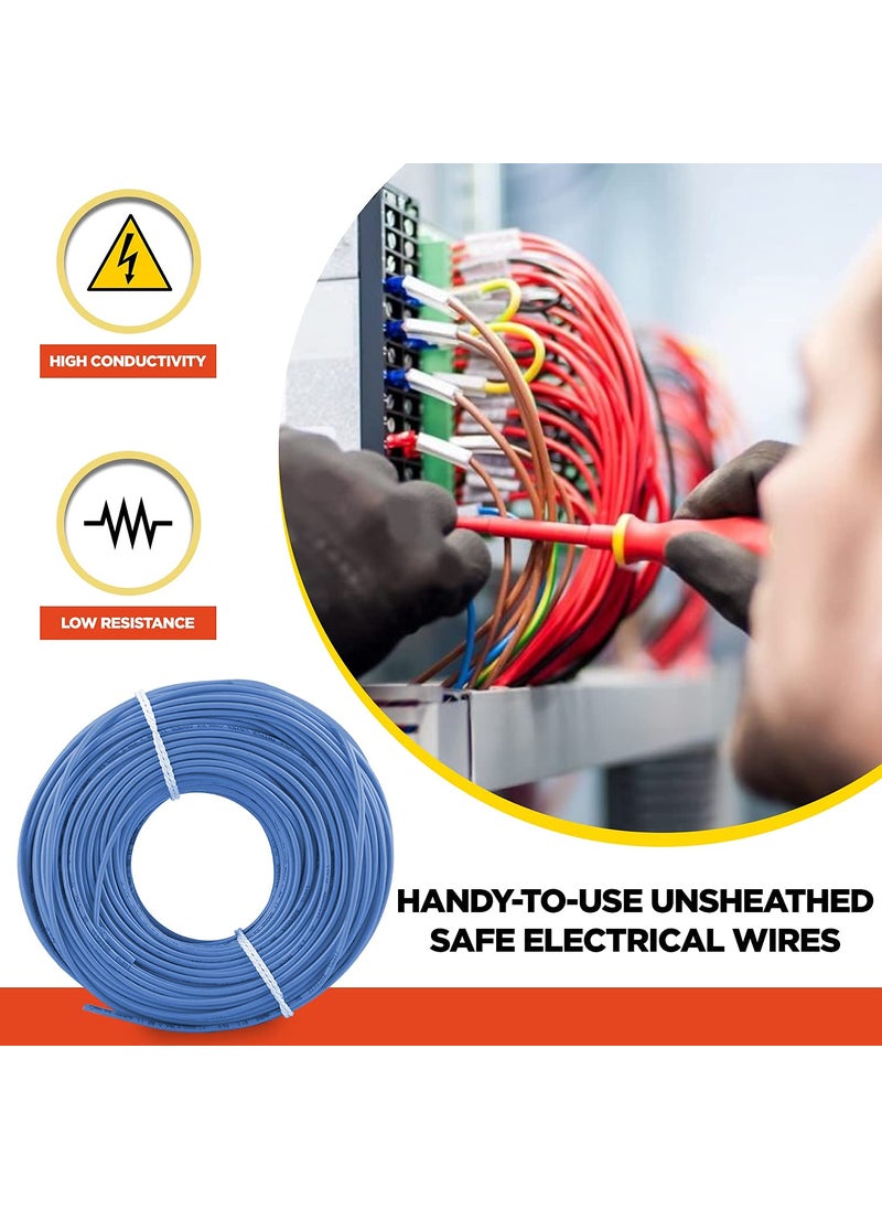 KLICK KLICK Copper Wire with Triple Layer PVC Coating Single Core Flexible Electric Cable for Domestic Industrial Connections 10 mm 90m Long Blue 2 Pcs  - Image 3