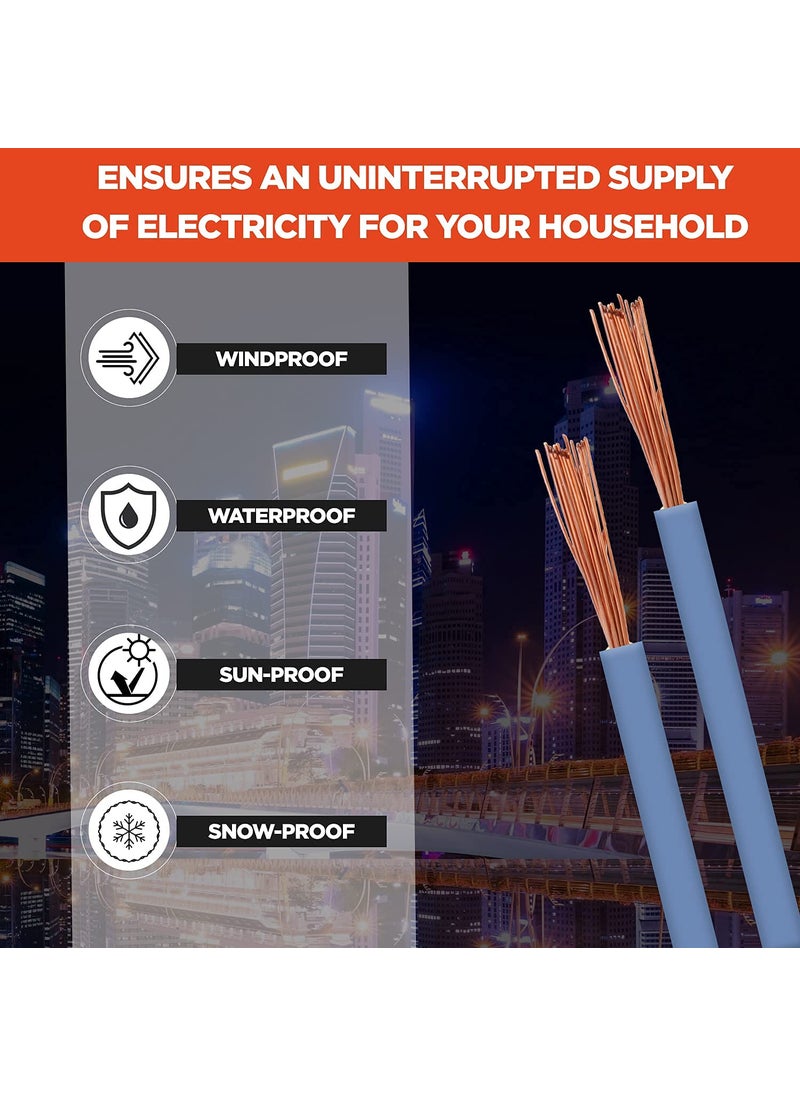 KLICK KLICK Copper Wire with Triple Layer PVC Coating Single Core Flexible Electric Cable for Domestic Industrial Connections 10 mm 90m Long Blue 2 Pcs  - Image 5