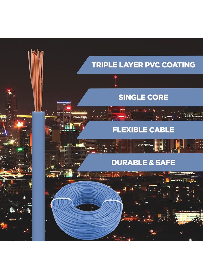 KLICK KLICK Copper Wire with Triple Layer PVC Coating Single Core Flexible Electric Cable for Domestic Industrial Connections 10 mm 90m Long Blue 2 Pcs  - Image 2