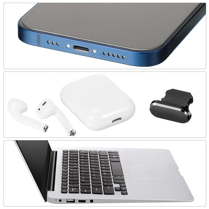 Frienda Anti Dust Plug Metal Phone Port Cover Compatible with iPhone 14/13/12/11 Lightning Connector Cleaning Tool Kit Phone Speaker Cleaner Receiver Dust Remover Multicolor - Image 2