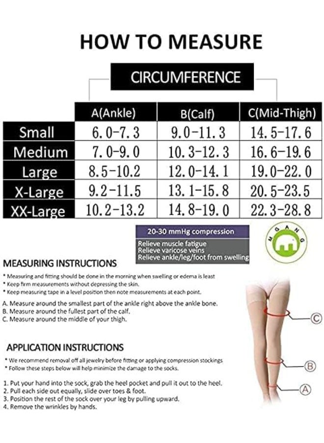 Varicose Veins Support Stockings - Above Knee Medical Compression Hosiery - High-Performance Graduated Compression for Leg Fatigue, Swelling & Circulation Support - 1 Pair - Image 2