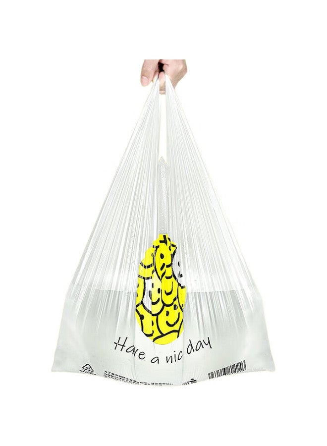 Sodolike Shangdao, Handheld Vest Smiley Face Takeout Bags, 100 Pieces, Extra Large Size, 50*32*7Cm, Thickened Food Storage Bags - Image 3