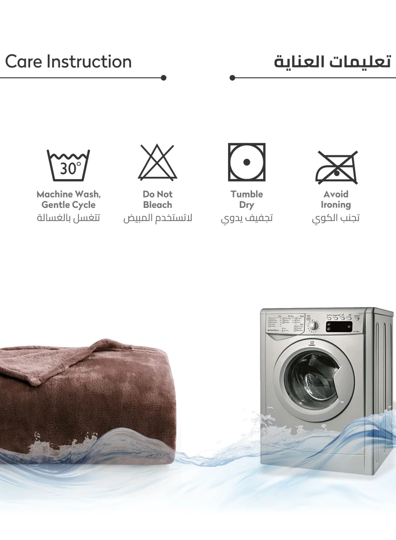 Donetella Fleece Blanket King Size(200 X 240 CM) Super Soft Throw Blanket With 300 GSM Best Lightweight Warm Plush Throws For Bed, Sofa,Couch And Camping,Congo Brown