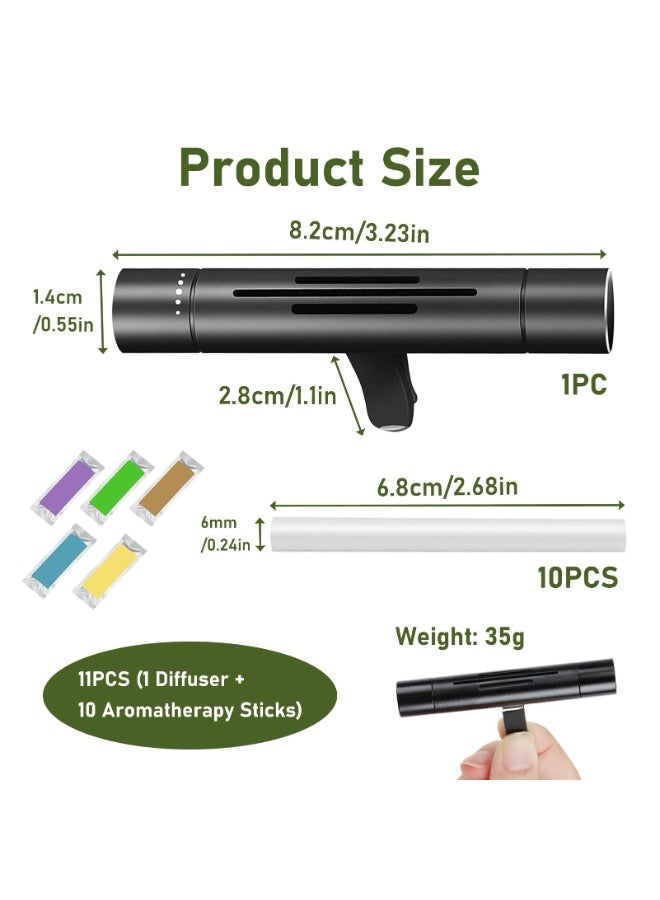 KOWVOWZ Car Air Freshener, Scents Diffuser Vent Clips Perfume Essential Oil Sticks, Diffuser Vent Clip with 10 Refill Sticks 6 Essential Oil Scents for Women Men Automotive Fragrance Decoration Accessories - Image 2