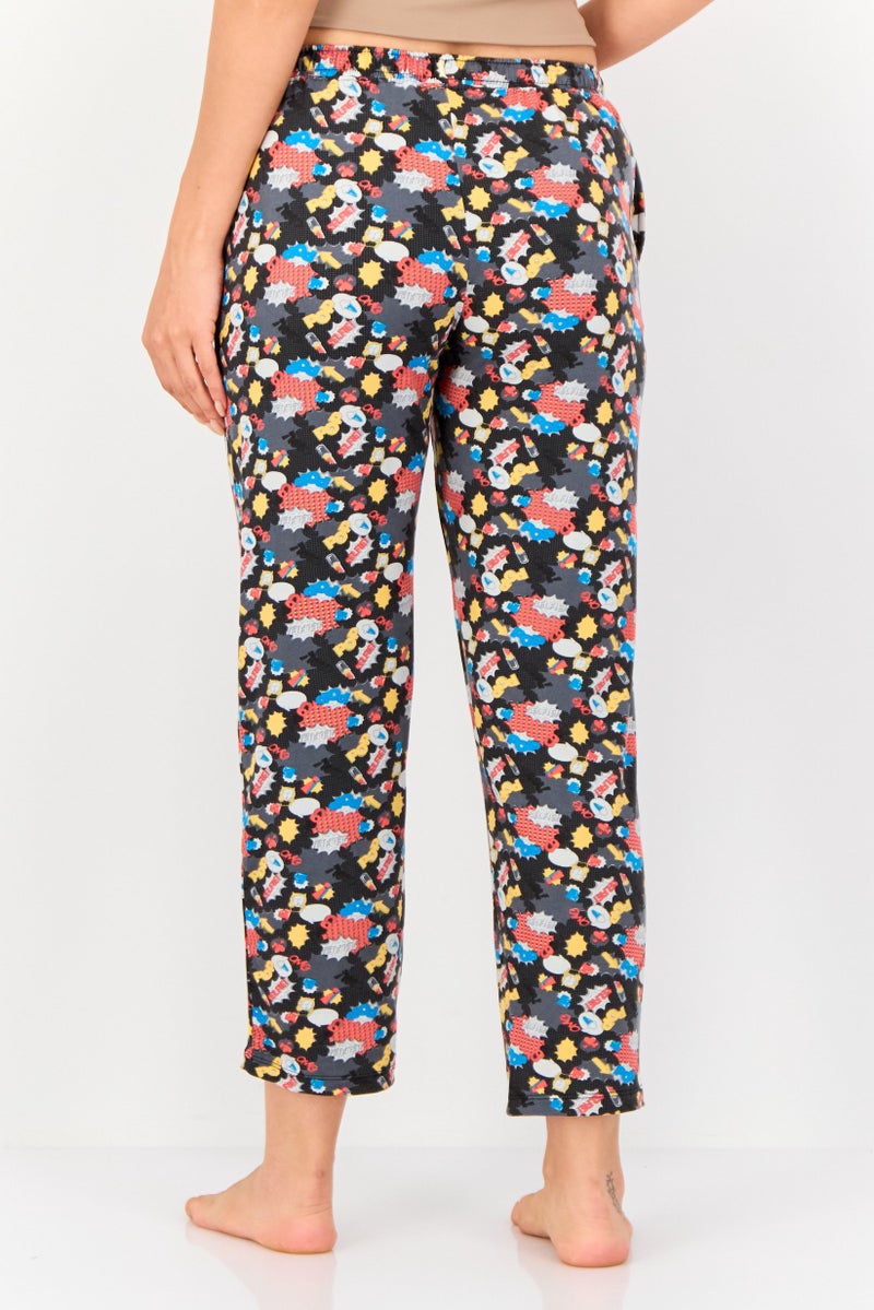 zivame Women Allover Print Drawstring Pajamas, Multicolor - Image 3