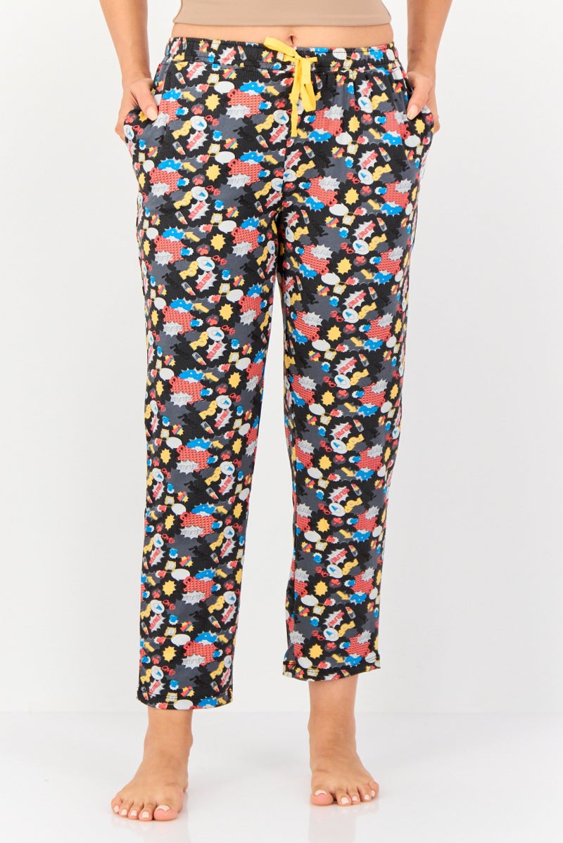 zivame Women Allover Print Drawstring Pajamas, Multicolor - Image 1