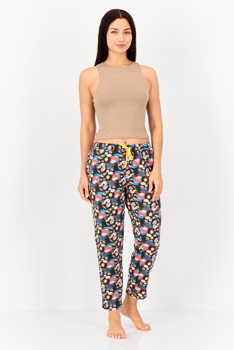 zivame Women Allover Print Drawstring Pajamas, Multicolor - Image 4