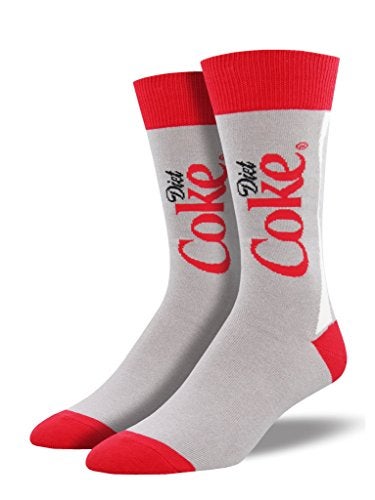 Socksmith Men's Novelty Crew Socks, Diet Coke - Gray - Image 1
