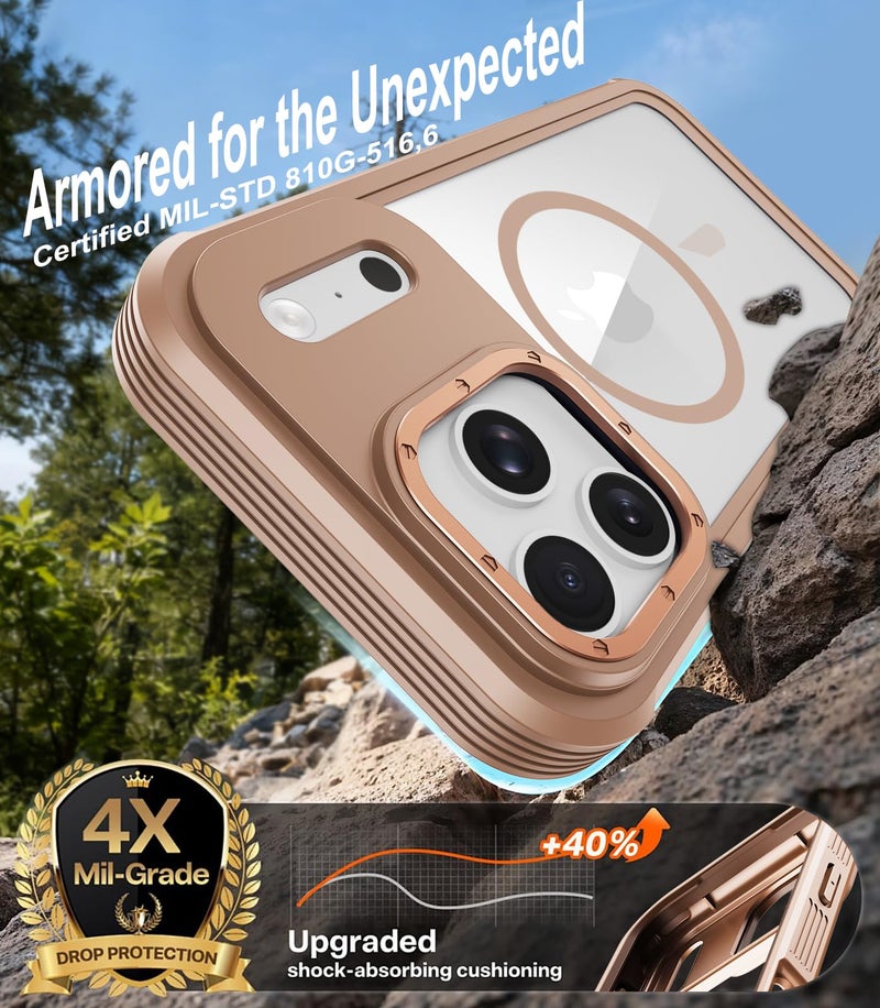 KECAI Magnetic for iPhone 17 Pro Max Case 6.9" [Compatible with MagSafe] Rugged Full-Body Shockproof Protective Bumper Phone Cases with Built-in Screen Protector,Drop Proof Anti-Scratch Clear Back Cover - Image 3