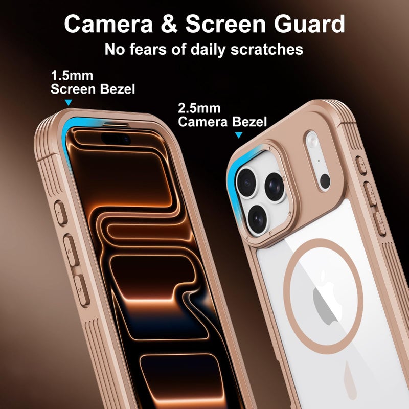 KECAI Magnetic for iPhone 17 Pro Max Case 6.9" [Compatible with MagSafe] Rugged Full-Body Shockproof Protective Bumper Phone Cases with Built-in Screen Protector,Drop Proof Anti-Scratch Clear Back Cover - Image 5