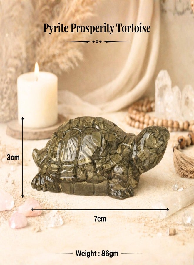 Japam Pyrite Tortoise for Wealth & Abundance | Natural Pyrite Crystal Kachhua for Positive Energy & Stability | Tortoise for Good Luck for Home, Office Desk, Vastu & Spiritual Decor - Image 5