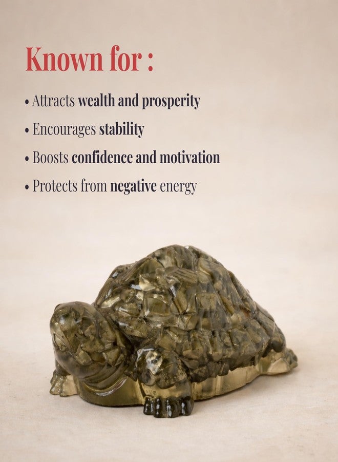 Japam Pyrite Tortoise for Wealth & Abundance | Natural Pyrite Crystal Kachhua for Positive Energy & Stability | Tortoise for Good Luck for Home, Office Desk, Vastu & Spiritual Decor - Image 3