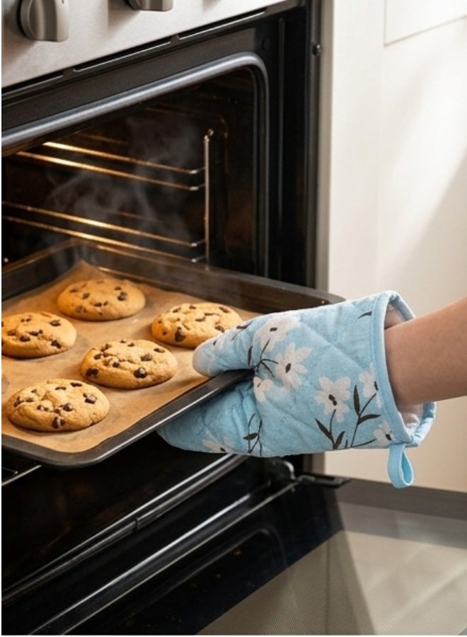 Happy Home Premium Heat Resistant Oven Mitt Gloves Up to 200°C / 392°F – Thick Quilted Cotton & Polyester Lining, Non-Slip Diagonal Grip Design for Maximum Safety, Comfortable & Breathable Kitchen Oven Glove for Cooking, Baking, BBQ, Grill, Microwave Use, Easy to Clean, Machine Washable with Hanging Loop for Convenient Storage (1 Pc, 26 x 14 cm Durable Heat Protection Mitt) - Image 5