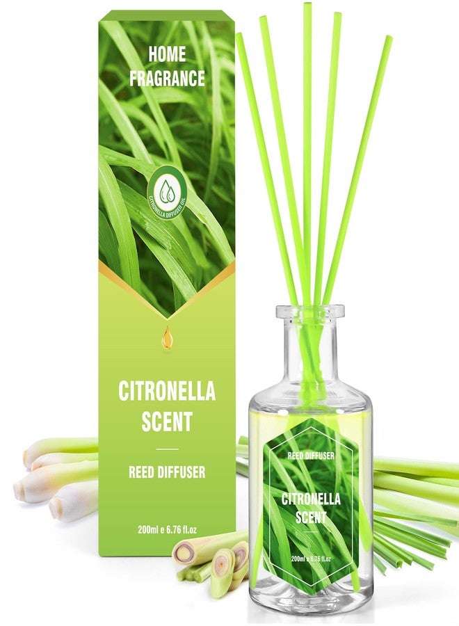 SCENTORINI Citronella Reed Diffuser Set, 6.7 Fl Oz Scented Diffusers for Home, Citronella Oil Reed Diffusers Refills, Suitable for Bedroom, Bathroom, Patio, Camping, Courtyard, Pool, Outdoor Use - Image 1