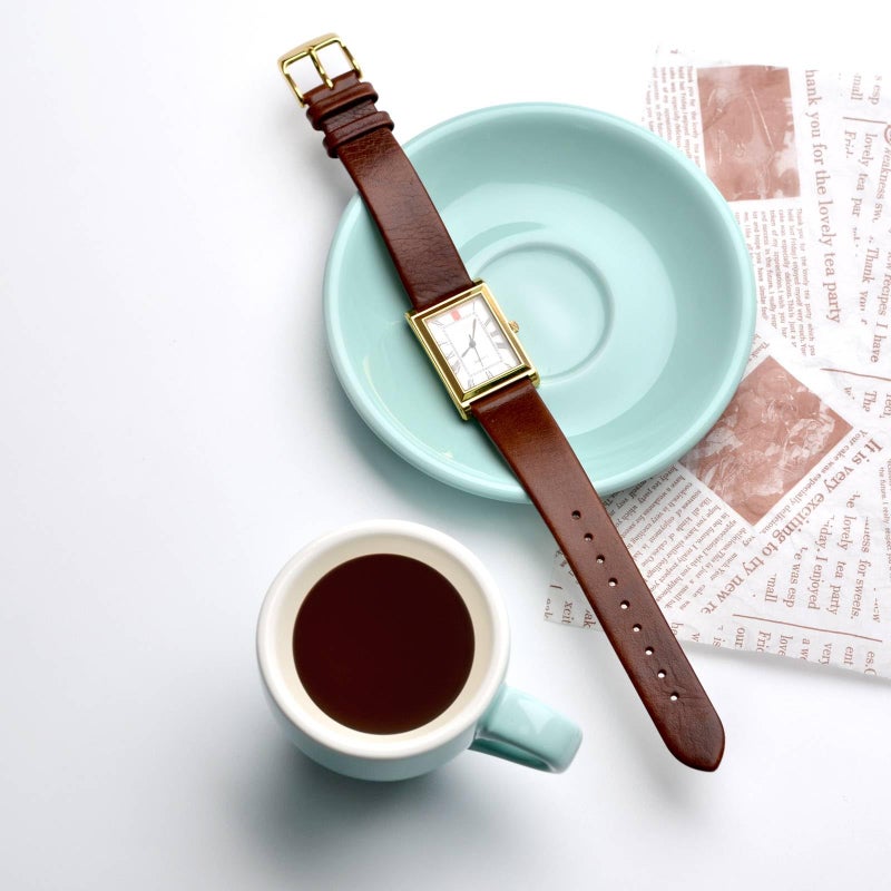 WOCCI 20mm Lug Width, Elegant Watch Band, Genuine Leather Replacement Strap with Gold Buckle (Caramel Brown) - Image 2