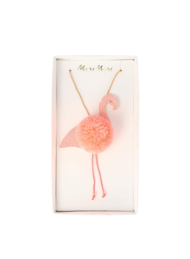 Meri Meri Flamingo Pompom Necklace - Image 4