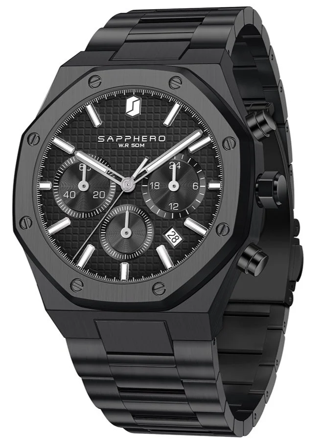 Sapphero SAPPHERO Mens Watches Stainless Steel Quartz Watch for Men Waterproof Date Clock Fashion Business Wristwatch Gift for Men